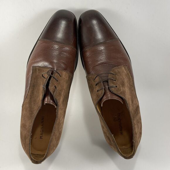 Magnanni Leather Cap Toe Dress Shoes Mens Size 10 M Brown Lace Up Oxford main image 4